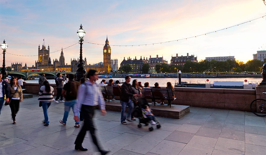 A view of Westminster from the South Bank