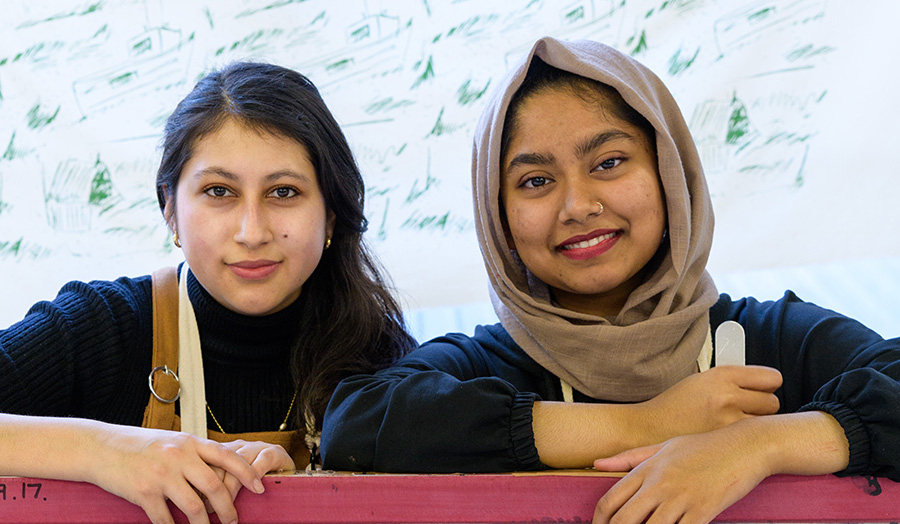 Two textile students