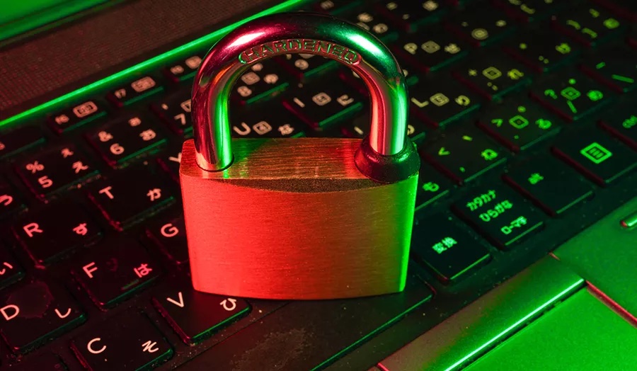 Padlock on a keyboard