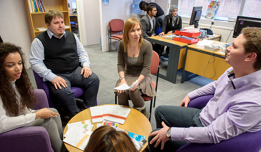 Group discussion, business related.