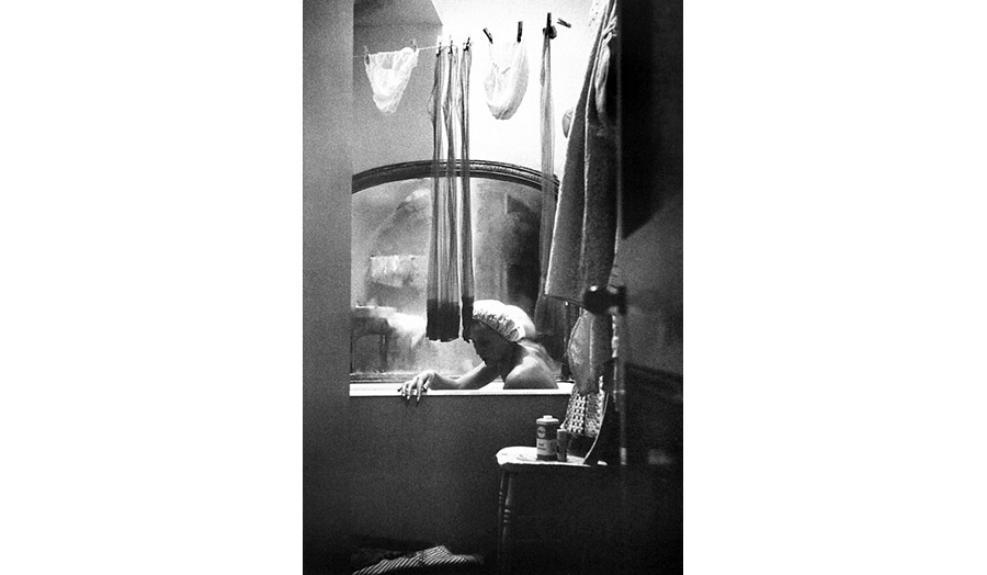 A woman having a bath