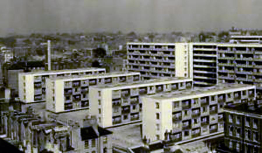 An aerial view of a council estate