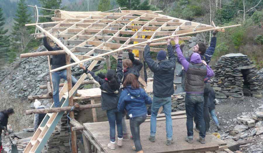 Timber Lamella Roof Assembling the parts