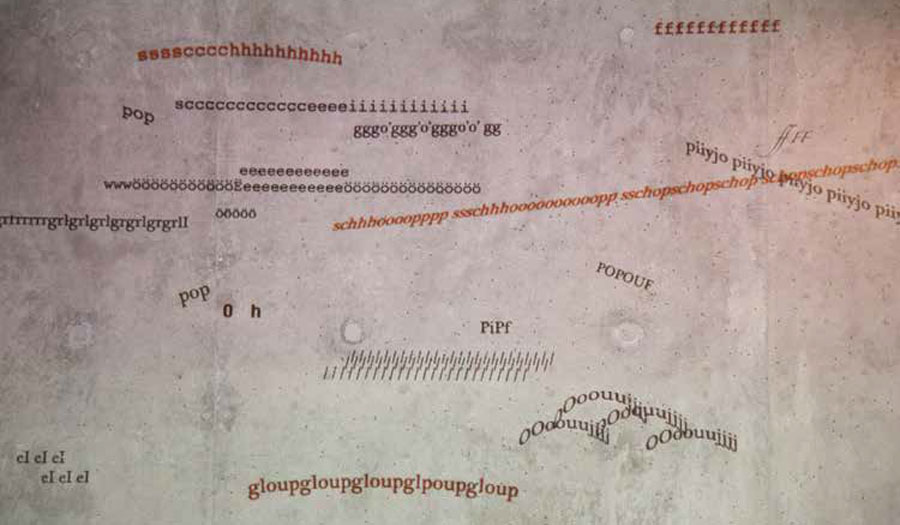 letters and numbers in detail of score projection