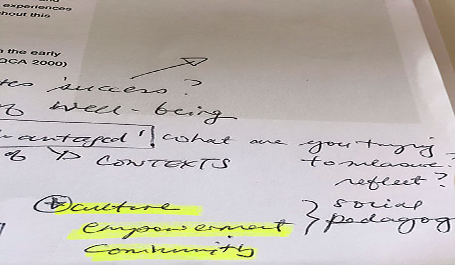 Handwritten notes on paper