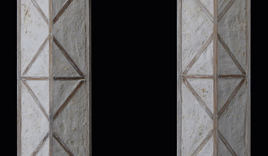 Hempcrete & Oak Columns