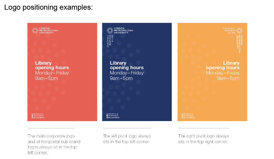 Logo positioning examples