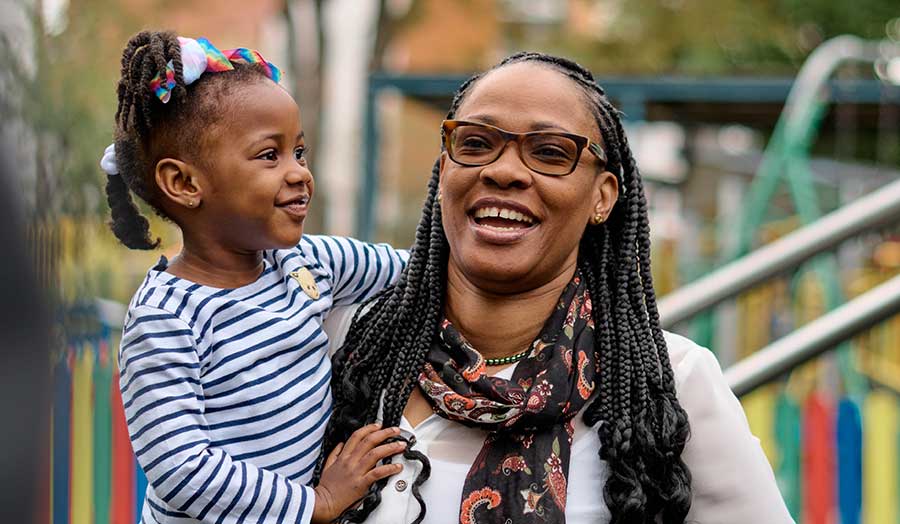 Denise Morrison with her child