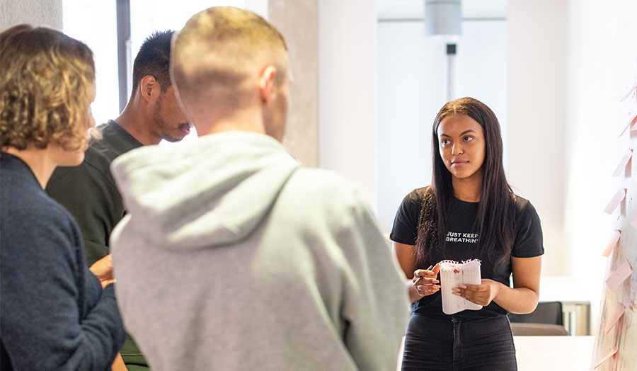 Student giving a tour of London Met