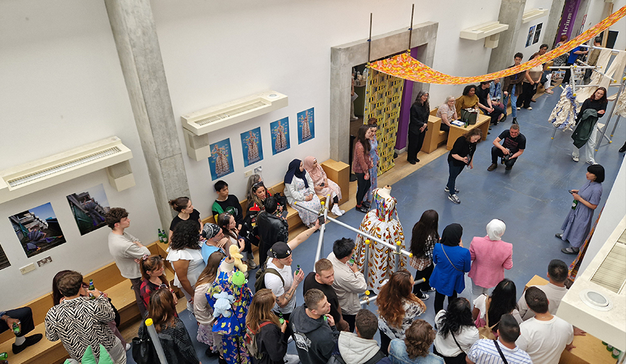 Petticoat Salon exhibition in the atrium