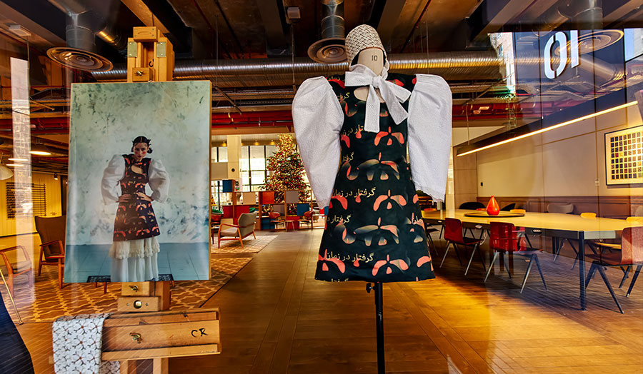 Fashion student costume for the Winter festival