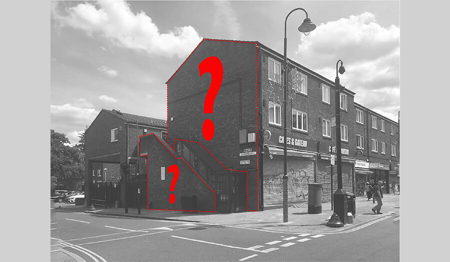 Corner of 28 Brick Lane and Chicksand Street 