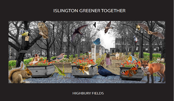 Animals placed over an image of a local park