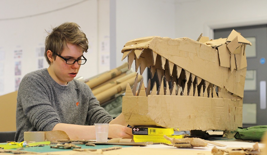Saturday Club student making headdress