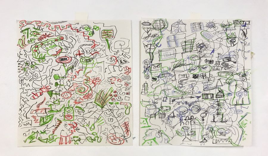 photo of two drawings 