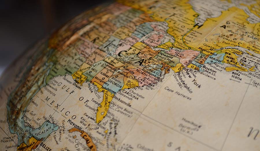 A close up of a part of a ball globe