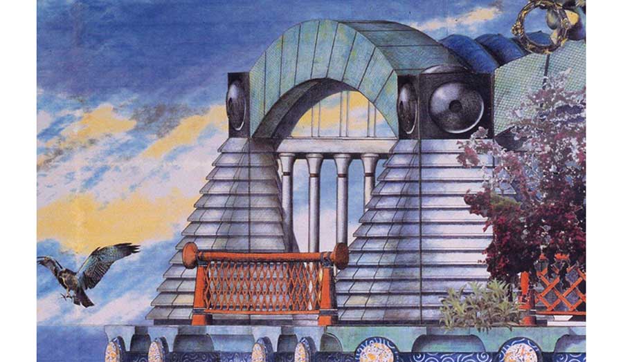 A drawing of John Outram's building facade