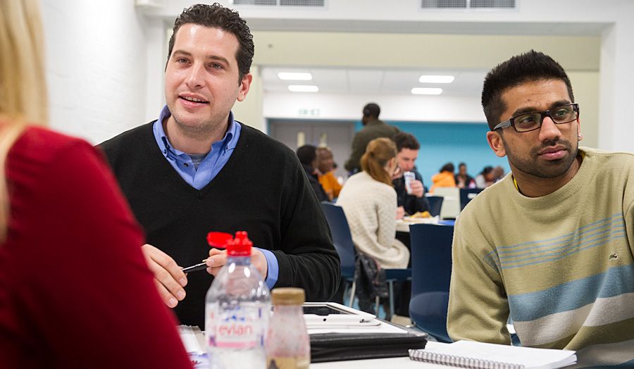 Discussion in group study area