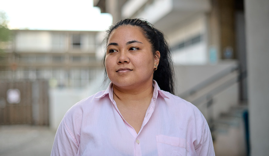 Chrystalle pictured outside Holloway Road campus