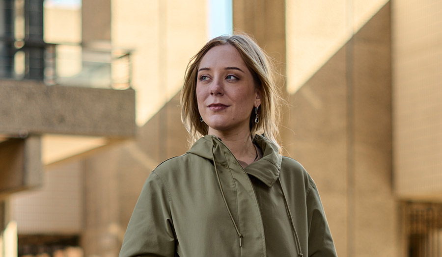 Hailey outside the Barbican